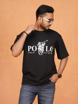 Premium Drop Shoulder T-Shirt Black (Polo Brand)