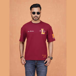Premium Drop Shoulder T-Shirt Maroon (Jordan Brand)